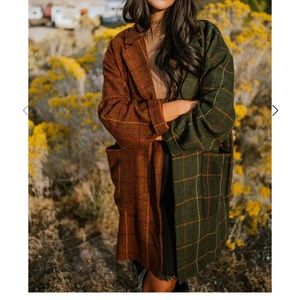 LA LA original design - Scorpio half & half oversized coat